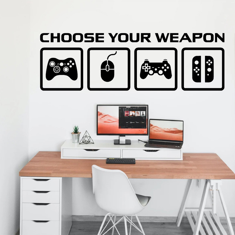 Gaming Accessories Wall - Gra wideo Decor fototapeta wybierz broń