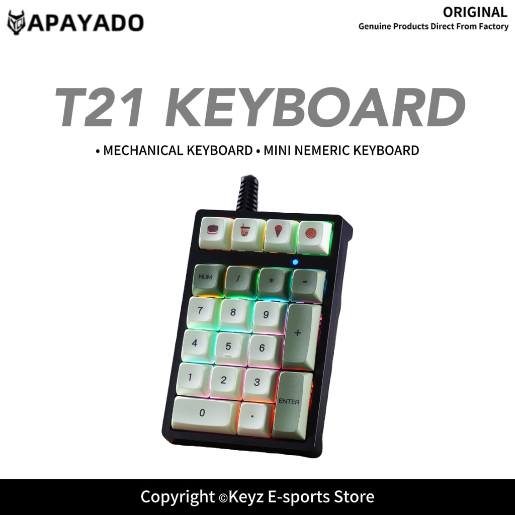 Keyboard Numpad Separate - 21-klawiszowa mini klawiatura przewodowa z podświetleniem
