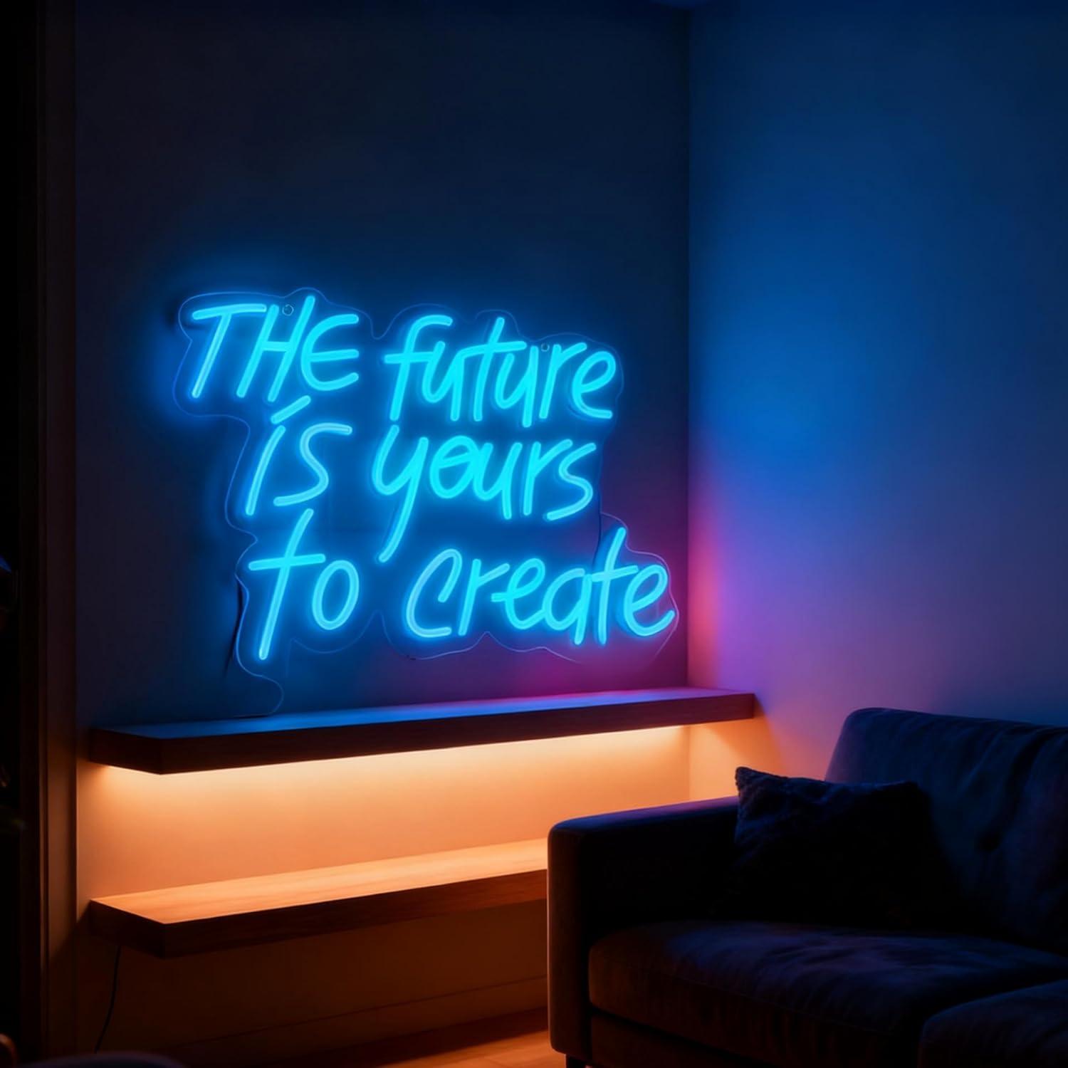 Neonowy napis „The Future is Y – Accessories For Your Gaming Room recenzja i cena