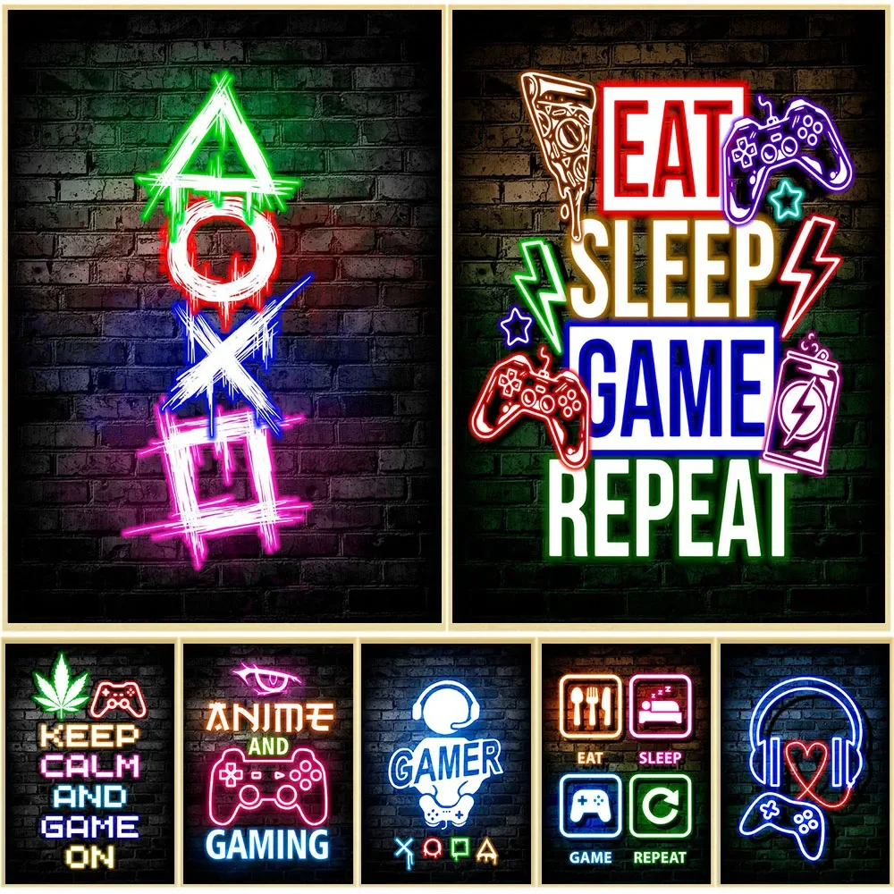 Gaming Neon Jedz Śpij Graj Pow – Gaming Accessories Wall recenzja i cena